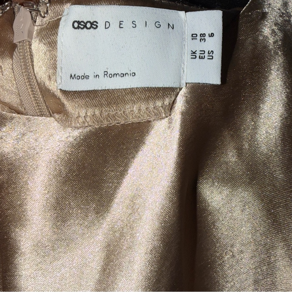 Satin Slip Midi Dress in Champagne - Picture 7 of 7